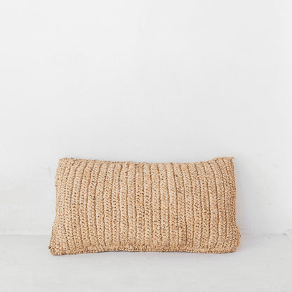 Sierkussen 50x30 cm | Raffia |met vulling