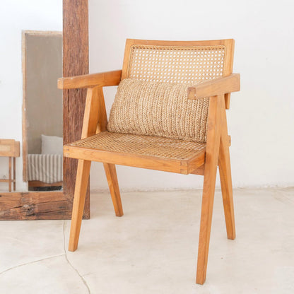 Sierkussen 50x30 cm | Raffia |met vulling
