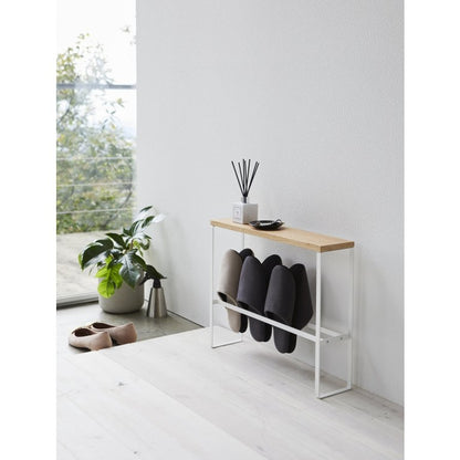 Yamazaki | Houten bovenblad | slipper rek | Wit