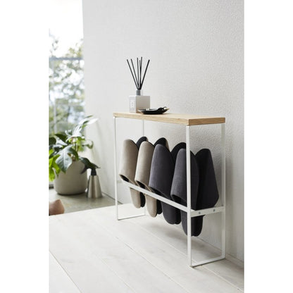 Yamazaki | Houten bovenblad | slipper rek | Wit